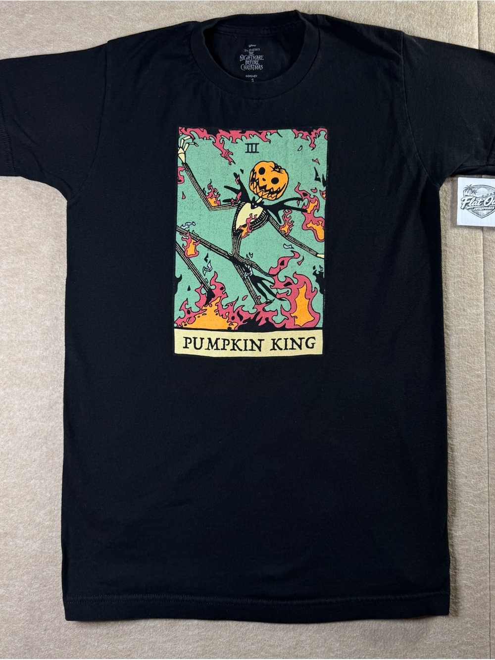 Disney The Nightmare Before Christmas Pumpkin King Tarot Card Shirt Small